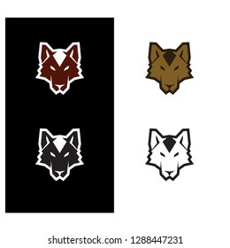 wolf head icon logo set