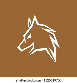 Wolf Head icon or symbol with elegant design concept. wolf lineart style vector illustration