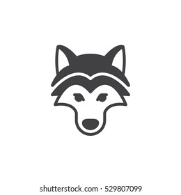 Wolf head icon vector, filled flat sign, solid pictogram isolated on white. Symbol, logo illustration