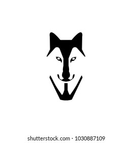 Wolf Head Icon, Vector illustration, logo template