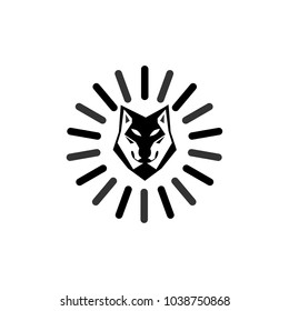 Wolf Head Icon, Vector illustration, logo template