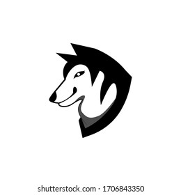 Wolf Head Icon, Vector illustration, logo template