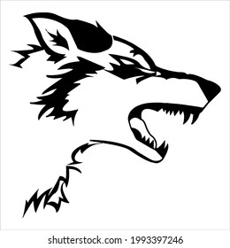 ilustración de vector de icono de cabeza de lobo