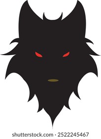 Wolf Head icon vector and silhouette black and white concept