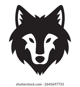 Wolf head icon in white backraund