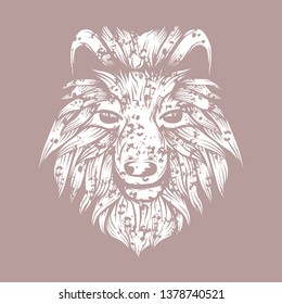wolf head illustration