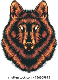 Wolf head illustration