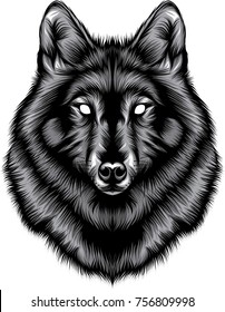 Wolf head illustration