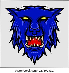 wolf head illustration. can be use for logo gaming or mascot