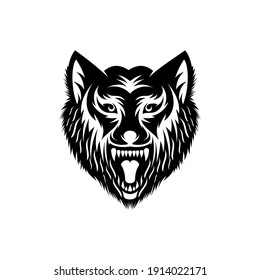 wolf head illustration Logo Design 