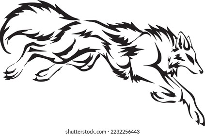 Wolf head illustration Logo Design. Wolf mascot vector art. Frontal symmetric image of a wolf looking dangerous.wolf face