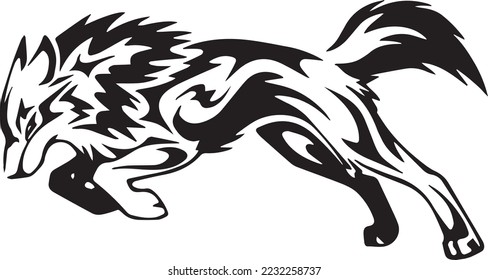 Wolf head illustration Logo Design. Wolf mascot vector art. Frontal symmetric image of a wolf looking dangerous.wolf face