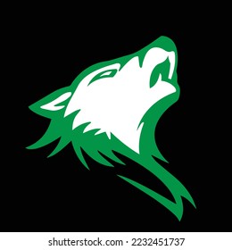 Wolf head illustration Logo Design. Wolf mascot vector art. Frontal symmetric image of a wolf looking dangerous.wolf face