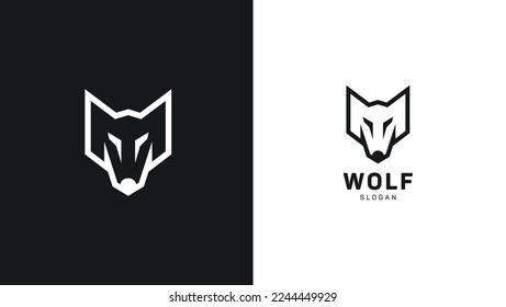 Wolf head illustration Logo Design Template
