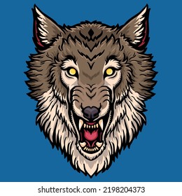 Wolf head illustration and mascot logo