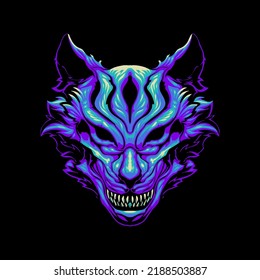 the wolf head illustration vector