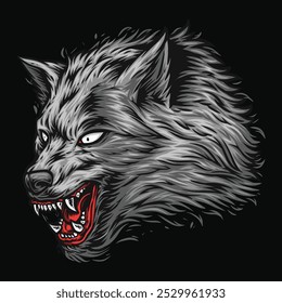 wolf head illustration vector logo