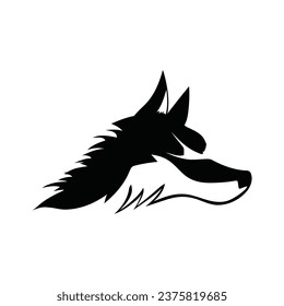 wolf head illustration vector template