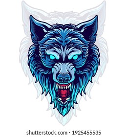 wolf head illustration for your merchandise or business