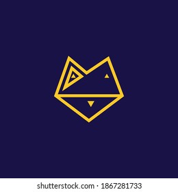 icono del logo de la línea de la cabeza del lobo, logo del lobo creativo.