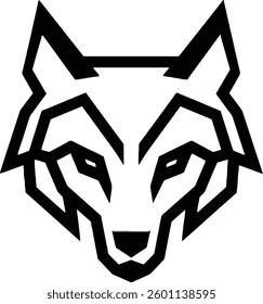  Wolf Head Line Art logo design