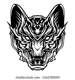 Wolf Head line art vector illustration