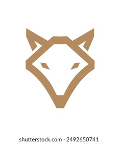 Wolf head line logo design vector geometric