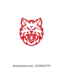 wolf head line logo illustration