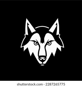 wolf head line vector design, wolf head logo icon