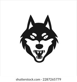 wolf head line vector design, wolf head logo icon