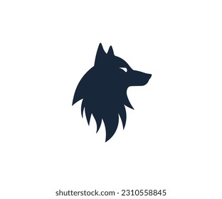 Diseño de caricaturas abstractas con el logo de la cabeza del lobo