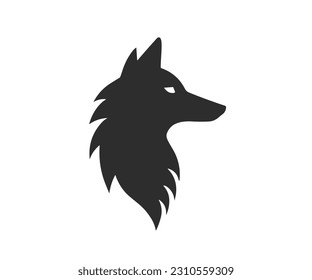 Wolf head logo abstract cartoon design