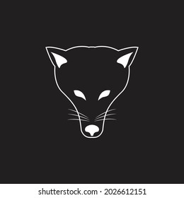 Wolf head logo. Abstract styled wolf or dog head. Premium logo for a steak house, butcher restaurant or butcher shop. Taurus symbol. Vector illustration.