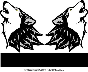 WOLF HEAD LOGO ART ILLUSTRATION