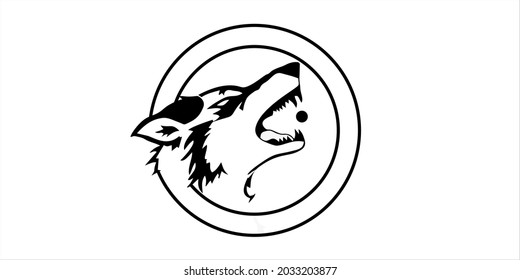 WOLF HEAD LOGO BLACK WHITE