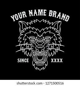 wolf head logo for clothing, vector EPS 10