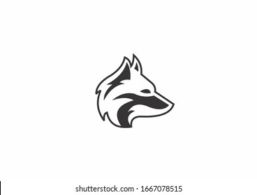 Wolf head logo design concept