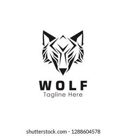 Wolf head logo design with modern style