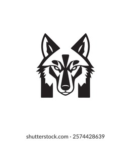 Wolf Head Logo Design Silhouette Vector Illustration