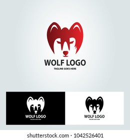 Wolf head logo design template. vector illustration