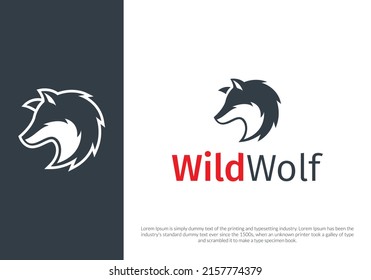 diseño del logo de la cabeza de lobo. plantilla de logotipo
