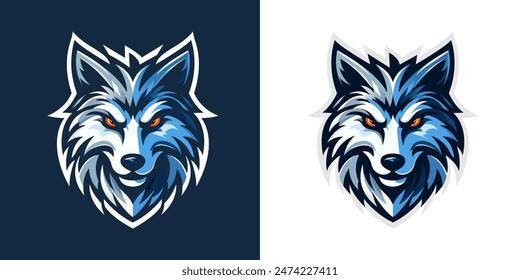 Wolf head logo design template. Incorporates a sleek and modern design, featuring a dynamic and aggressive-looking wolf. vector illustration