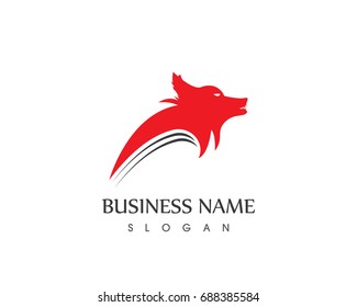 Wolf Head Logo Design Template