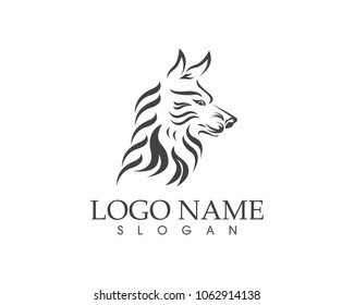 Wolf head logo design vector illustration