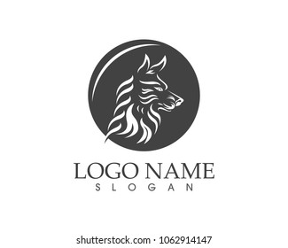 Wolf head logo design vector illustration