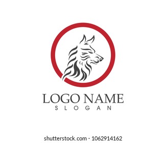Wolf head logo design vector illustration
