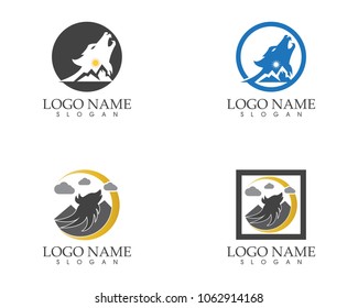 Wolf head logo design vector illustration