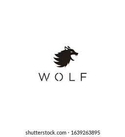 wolf head logo design vector