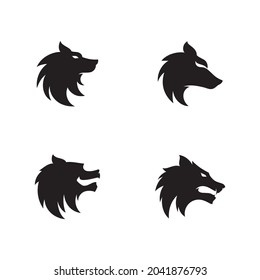 Wolf Head Logo Design Vector Template Stock Vector (Royalty Free ...