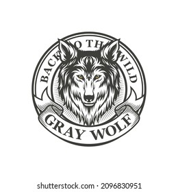 Wolf head logo design vector illustration